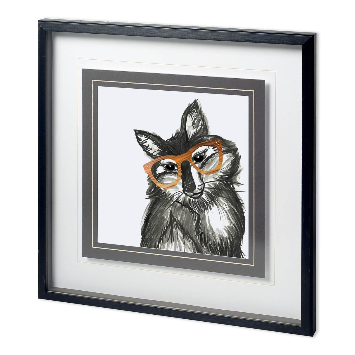 Smart & Foxy by Bella Dos Santos a Hand Embellished Textured Framed Art Print Matted under Glass from Mercana - Luna Furniture
