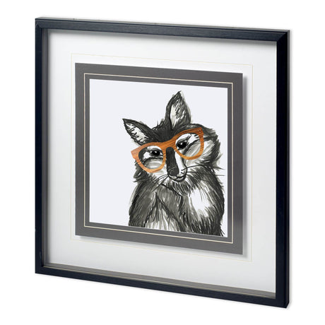 Smart & Foxy by Bella Dos Santos a Hand Embellished Textured Framed Art Print Matted under Glass from Mercana - Luna Furniture