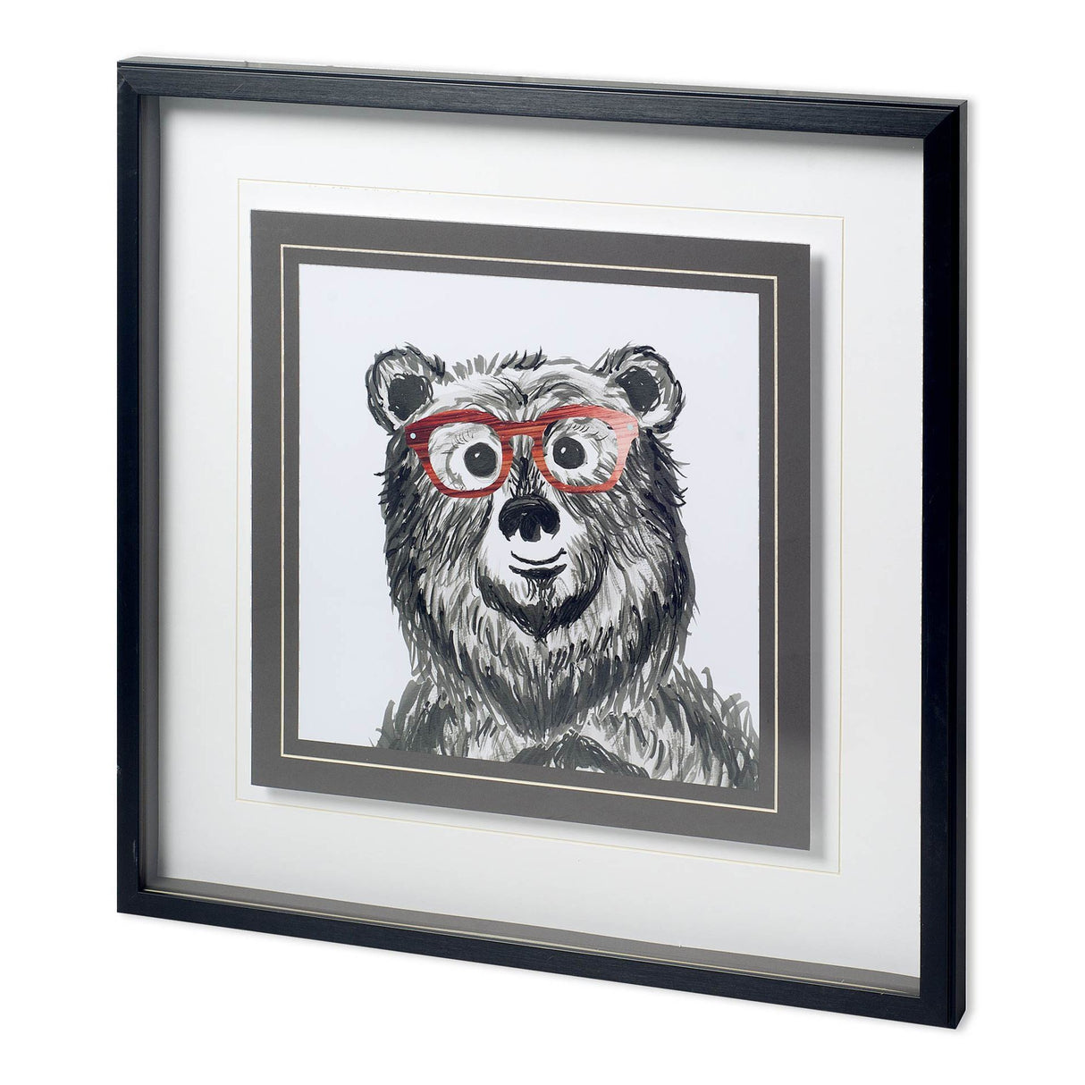 Bookish Bear by Bella Dos Santos a Hand Embellished Textured Framed Art Print Matted under Glass from Mercana - Luna Furniture