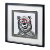 Bookish Bear by Bella Dos Santos a Hand Embellished Textured Framed Art Print Matted under Glass from Mercana - Luna Furniture