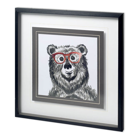 Bookish Bear by Bella Dos Santos a Hand Embellished Textured Framed Art Print Matted under Glass from Mercana - Luna Furniture