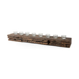 Lakara Reclaimed Wood Eight Tealight Table Candle Holder from Mercana - Luna Furniture