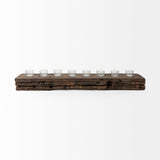 Lakara Reclaimed Wood Eight Tealight Table Candle Holder from Mercana - Luna Furniture