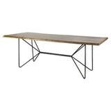 Papillion II 84.0L x 38.0W x 30.0H Rectangular Natural Wood Top W/Black Iron Base Dining Table from Mercana - Luna Furniture