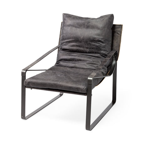 Hornet II Black Leather Body Metal Frame Accent Chair from Mercana - Luna Furniture