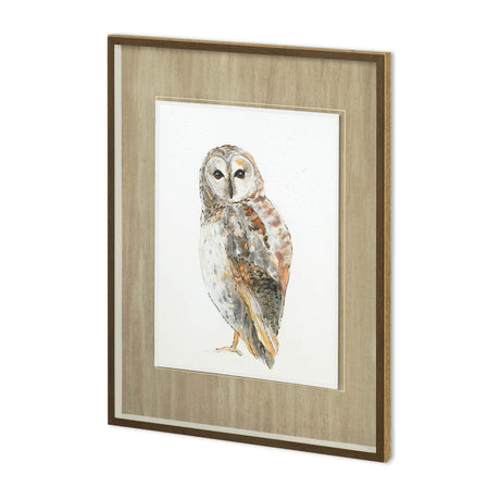 Owl I by Patti Mann a Hand Embellished Textured Framed Art Print Matted under Glass from Mercana - Luna Furniture