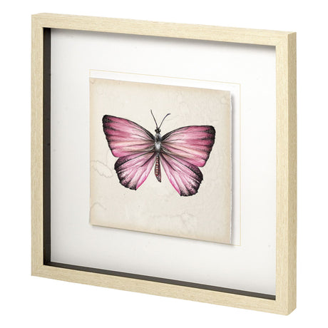 Butterfly Study IV by Melissa Wang a Hand Embellished Textured Framed Art Print Matted under Glass from Mercana - Luna Furniture