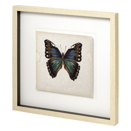 Butterfly Study III by Melissa Wang a Hand Embellished Textured Framed Art Print Matted under Glass from Mercana - Luna Furniture