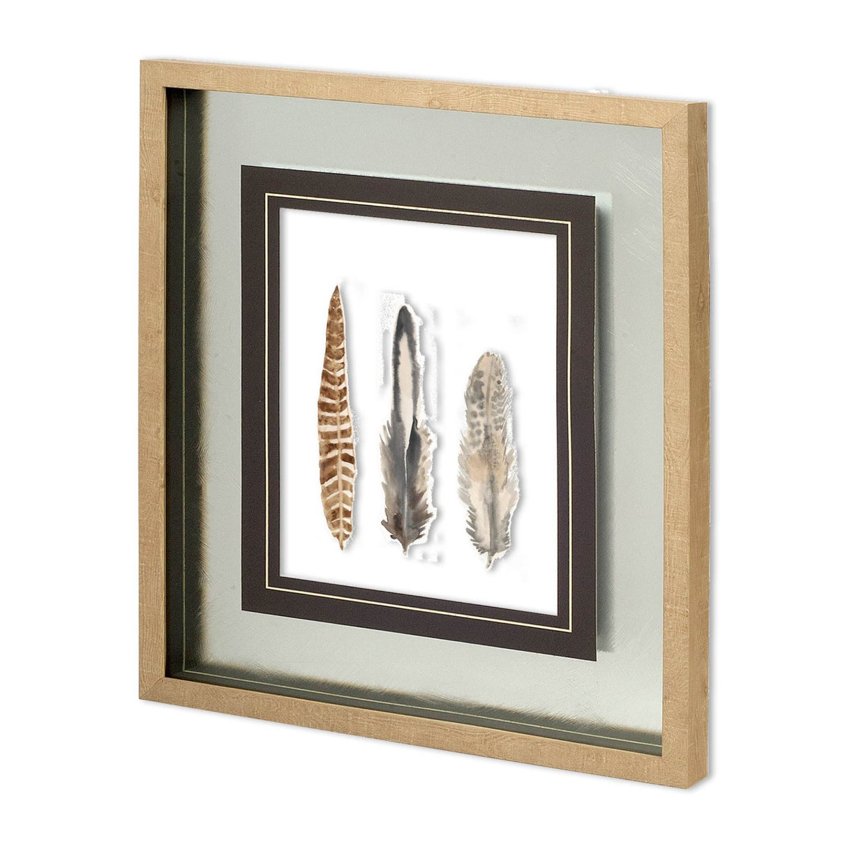 Watercolor Plumes I by Grace Popp a Hand Embellished Textured Framed Art Print Matted under Glass from Mercana - Luna Furniture