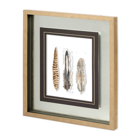 Watercolor Plumes I by Grace Popp a Hand Embellished Textured Framed Art Print Matted under Glass from Mercana - Luna Furniture