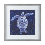 Sea Turtle Shadow II by Grace Popp a Hand Embellished Textured Framed Art Print Matted under Glass from Mercana - Luna Furniture