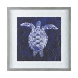 Sea Turtle Shadow I by Grace Popp a Hand Embellished Textured Framed Art Print Matted under Glass from Mercana - Luna Furniture