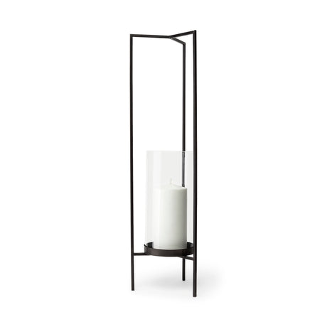 Abigail I Large Gunmetal Gray Metal Table Candle Holder from Mercana - Luna Furniture