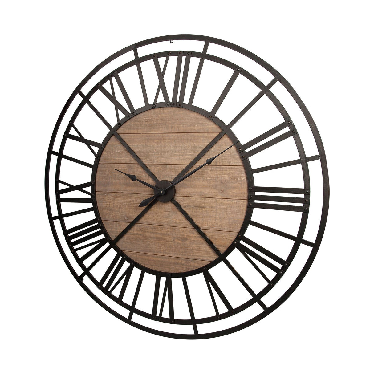 Lewiston 59" Round Oversized+ Industrial Wall Clock from Mercana - Luna Furniture