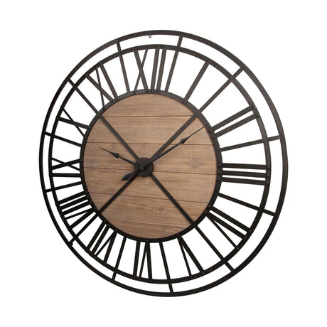 Lewiston 59" Round Oversized+ Industrial Wall Clock from Mercana - Luna Furniture