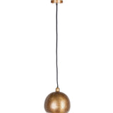 Dalmeny II 11x12 Gold Perforated Metal Dome Pendant Light from Mercana - Luna Furniture