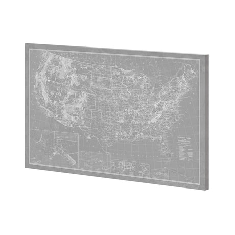 Explorer - USA Map - Graphite by Vintage Collection a Hand Embellished Textured Canvas from Mercana - Luna Furniture