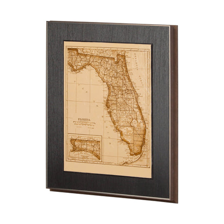 Vintage Florida Map by Mercana Studio a Hand Embellished Textured Framed Art Print from Mercana - Luna Furniture