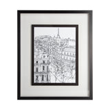 B&W City Scene IX by Melissa Wang a Hand Embellished Textured Framed Art Print Matted under Glass from Mercana - Luna Furniture