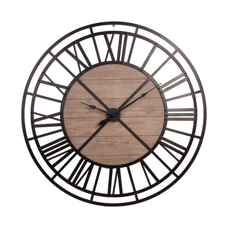 Lewiston 59" Round Oversized+ Industrial Wall Clock from Mercana - Luna Furniture