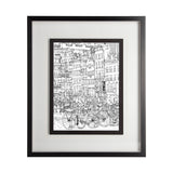 B&W City Scene I by Melissa Wang a Hand Embellished Textured Framed Art Print Matted under Glass from Mercana - Luna Furniture