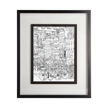 B&W City Scene I by Melissa Wang a Hand Embellished Textured Framed Art Print Matted under Glass from Mercana - Luna Furniture