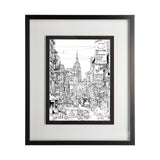 B&W City Scene II by Melissa Wang a Hand Embellished Textured Framed Art Print Matted under Glass from Mercana - Luna Furniture