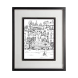 B&W City Scene V by Melissa Wang a Hand Embellished Textured Framed Art Print Matted under Glass from Mercana - Luna Furniture