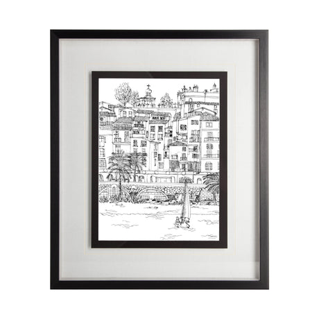 B&W City Scene V by Melissa Wang a Hand Embellished Textured Framed Art Print Matted under Glass from Mercana - Luna Furniture