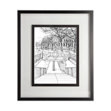 B&W City Scene VI by Melissa Wang a Hand Embellished Textured Framed Art Print Matted under Glass from Mercana - Luna Furniture