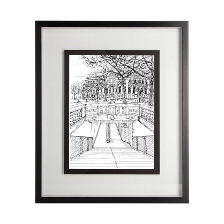 B&W City Scene VI by Melissa Wang a Hand Embellished Textured Framed Art Print Matted under Glass from Mercana - Luna Furniture