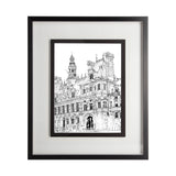 B&W City Scene VIII by Melissa Wang a Hand Embellished Textured Framed Art Print Matted under Glass from Mercana - Luna Furniture