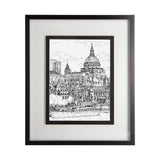 B&W City Scene X by Melissa Wang a Hand Embellished Textured Framed Art Print Matted under Glass from Mercana - Luna Furniture