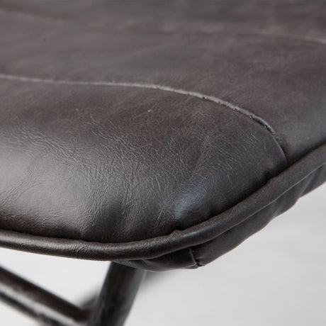 Thornton I Dark Brown Faux-Leather Seat Black Iron Frame Dining Chair, Set of 2 from Mercana - Luna Furniture