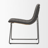 Thornton I Dark Brown Faux-Leather Seat Black Iron Frame Dining Chair, Set of 2 from Mercana - Luna Furniture