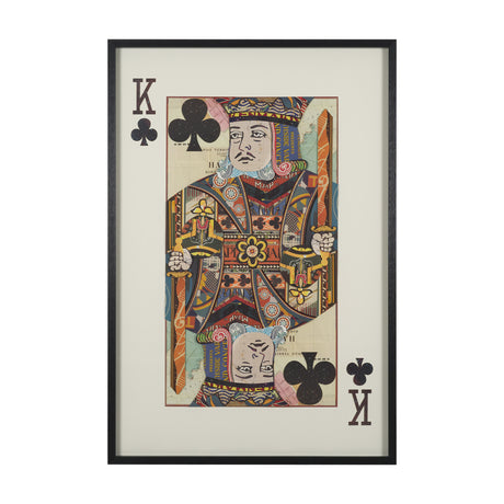 King of Clubs Playing Card a Paper Mosaic Collage Framed Art under Glass from Mercana - Luna Furniture