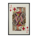 Jack of Diamonds Playing Card a Paper Mosaic Collage Framed Art under Glass from Mercana - Luna Furniture