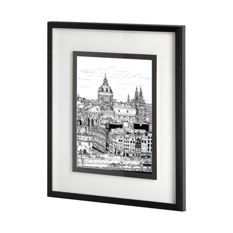 Tour of Europe V by Melissa Wang a Hand Embellished Textured Framed Art Print Matted under Glass from Mercana - Luna Furniture