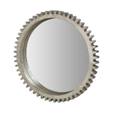 Cog Mirror 44" Round Gray Wood Frame Mirror from Mercana - Luna Furniture