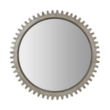 Cog Mirror 44" Round Gray Wood Frame Mirror from Mercana - Luna Furniture