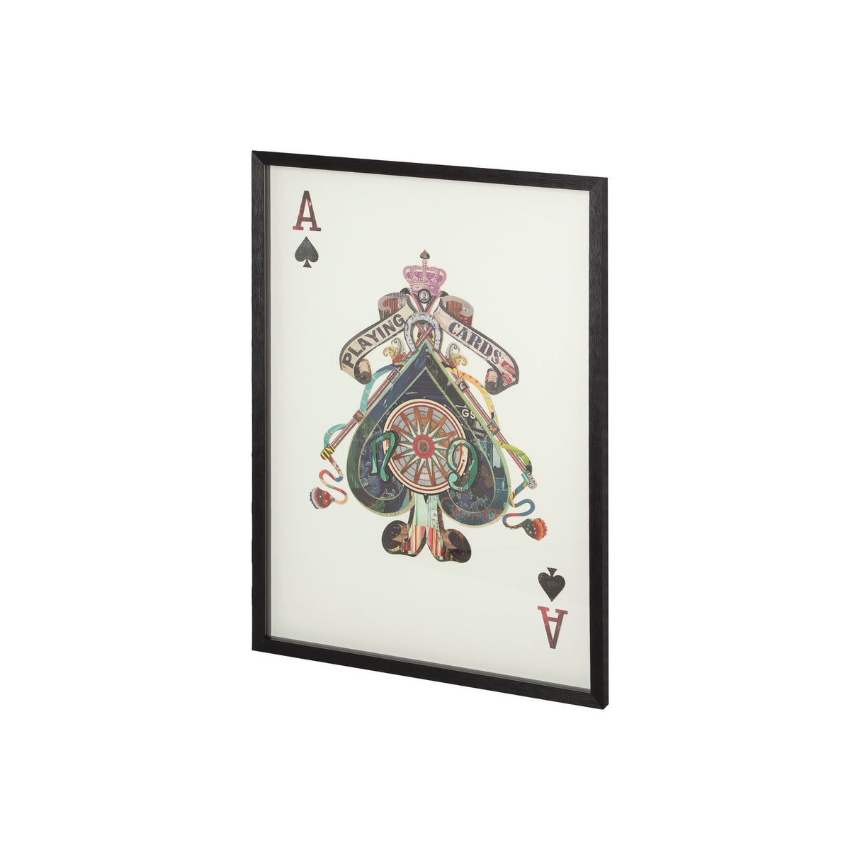 Ace of Spades II Playing Card a Paper Mosaik Collage Framed Art Under Glass from Mercana - Luna Furniture