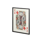 King of Diamonds II Playing Card a Paper Mosaik Collage Framed Art under Glass