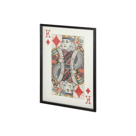 King of Diamonds II Playing Card a Paper Mosaik Collage Framed Art under Glass from Mercana - Luna Furniture