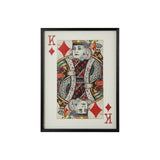 King of Diamonds II Playing Card a Paper Mosaik Collage Framed Art under Glass