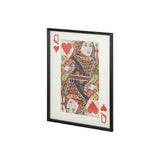 Queen of Hearts II Playing Card a Paper Mosaik Collage Framed Art under Glass
