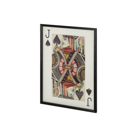 Jack of Spades II Playing Card a Paper Mosaik Collage Framed Art under Glass from Mercana - Luna Furniture