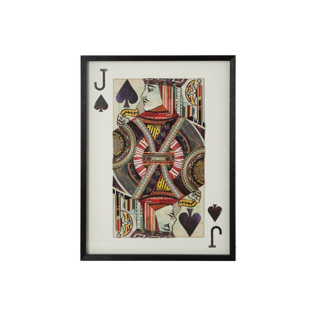 Jack of Spades II Playing Card a Paper Mosaik Collage Framed Art under Glass from Mercana - Luna Furniture