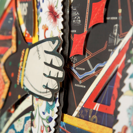 King of Diamonds II Playing Card a Paper Mosaik Collage Framed Art under Glass from Mercana - Luna Furniture