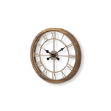 Mething Light Brown 19" Small Farmhouse Wall Clock from Mercana - Luna Furniture