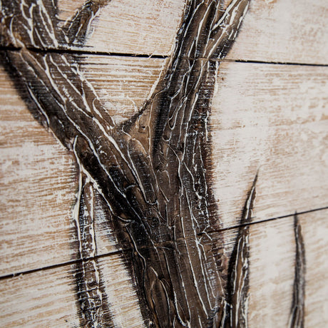 White Tail II 48x60 Deer Original Hand Painted on Wood Oil Painting from Mercana - Luna Furniture
